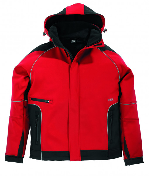 WALTER Softshell-Jacke, rot-schwarz