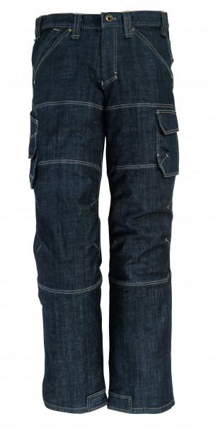WILHELM Stretch-Jeans Arbeitshose, schwarz-blau