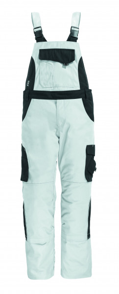 ECKHARD Latzhose Twill, weiß-anthrazit